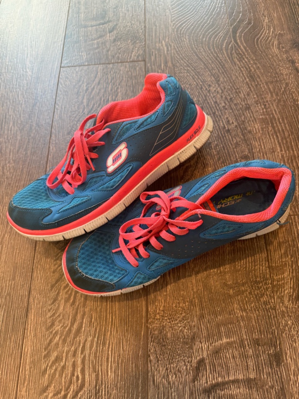 Skechers Flex Sole Blue and Pink Women’s Athletic Sneakers